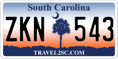SC license plate ZKN543