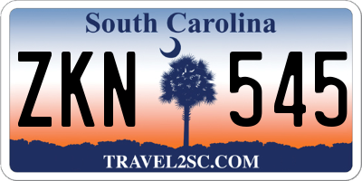 SC license plate ZKN545