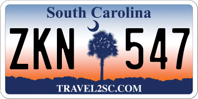 SC license plate ZKN547