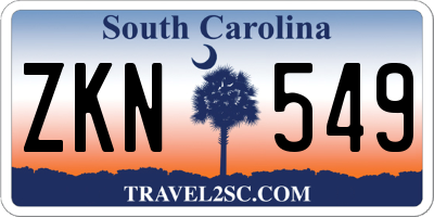 SC license plate ZKN549