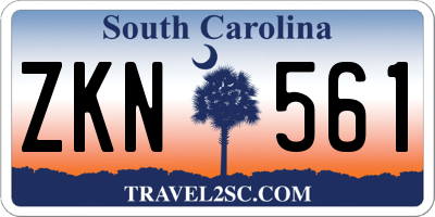 SC license plate ZKN561