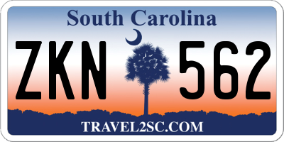 SC license plate ZKN562