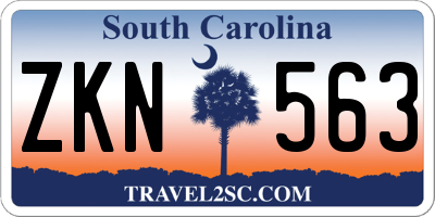 SC license plate ZKN563