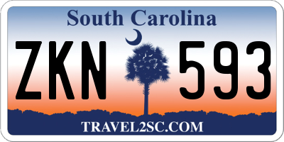 SC license plate ZKN593