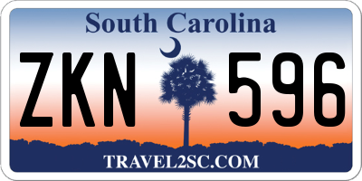 SC license plate ZKN596