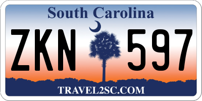 SC license plate ZKN597