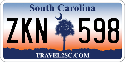 SC license plate ZKN598