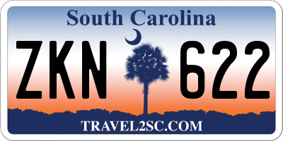 SC license plate ZKN622