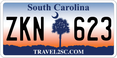 SC license plate ZKN623