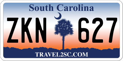 SC license plate ZKN627
