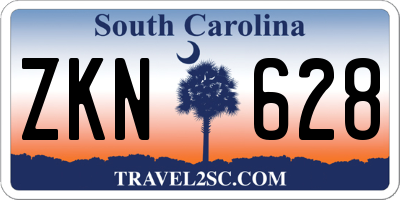 SC license plate ZKN628