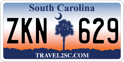 SC license plate ZKN629