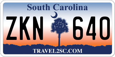 SC license plate ZKN640