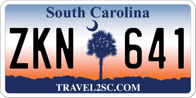 SC license plate ZKN641