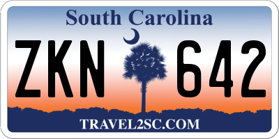 SC license plate ZKN642