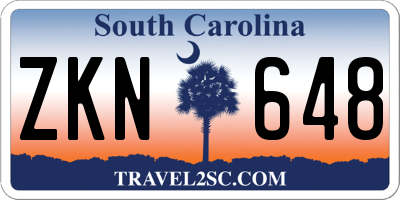 SC license plate ZKN648