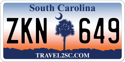 SC license plate ZKN649