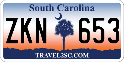 SC license plate ZKN653