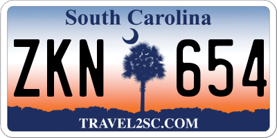 SC license plate ZKN654