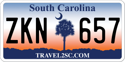 SC license plate ZKN657