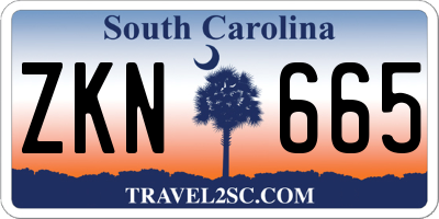 SC license plate ZKN665