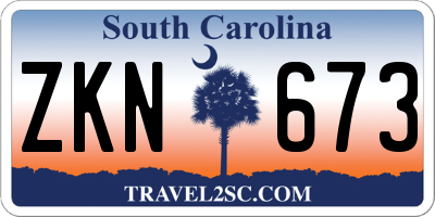 SC license plate ZKN673