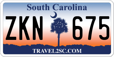SC license plate ZKN675
