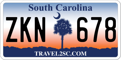 SC license plate ZKN678