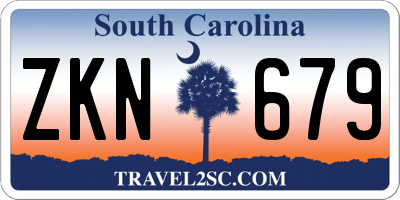 SC license plate ZKN679