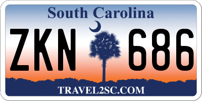 SC license plate ZKN686
