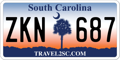 SC license plate ZKN687