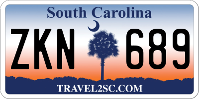 SC license plate ZKN689
