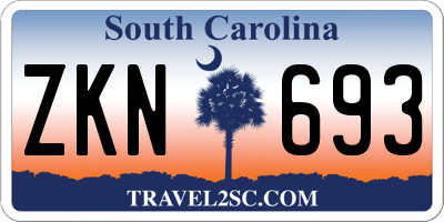 SC license plate ZKN693