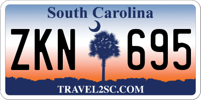 SC license plate ZKN695