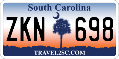 SC license plate ZKN698