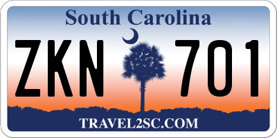 SC license plate ZKN701