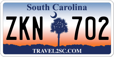 SC license plate ZKN702