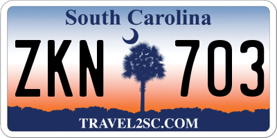 SC license plate ZKN703