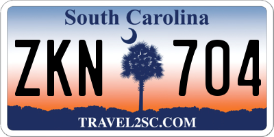 SC license plate ZKN704