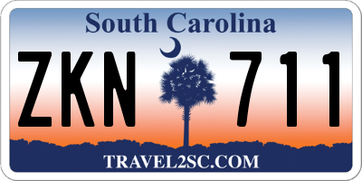 SC license plate ZKN711