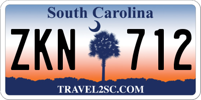 SC license plate ZKN712