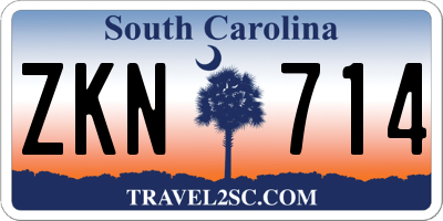 SC license plate ZKN714