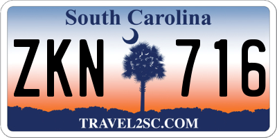 SC license plate ZKN716