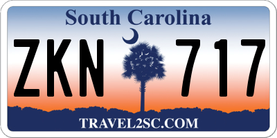SC license plate ZKN717