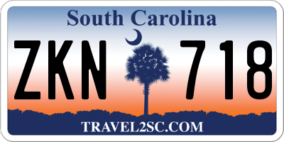 SC license plate ZKN718