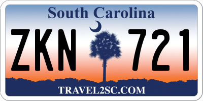 SC license plate ZKN721
