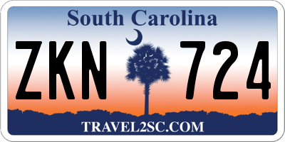 SC license plate ZKN724