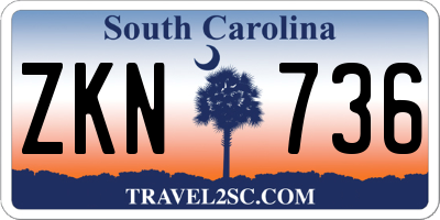 SC license plate ZKN736