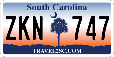 SC license plate ZKN747