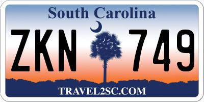 SC license plate ZKN749